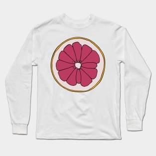 Grapefruit Slice Illustration Long Sleeve T-Shirt